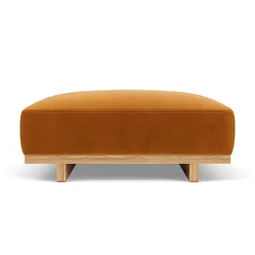 Aya Velvet Ottoman (Oak)