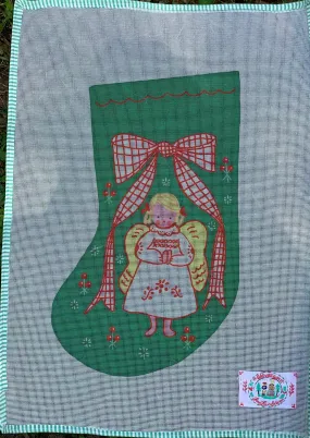 Girl Angel Needlepoint Christmas Stocking Canvas