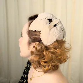 1950s Velvet Leaf Crescent Hat