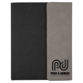 7" x 9" Laserable Leatherette / Canvas Portfolio with Notepad