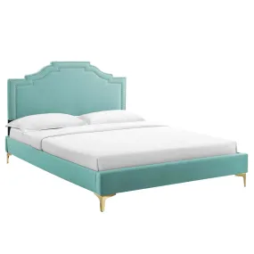 Adelaide Performance Velvet Full Platform Bed By Modway - MOD-6856 - Mint