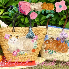 AF- AF230403 Embroidery Straw Bag