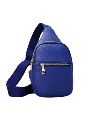 Blue Pebbled Sling Bag