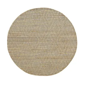 Cambria Wool and Jute Handwoven Patterned Round Rug