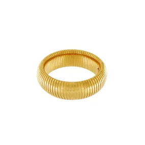 Courage Waterproof Semi Elastic Statement Bracelet 18K Gold Plating