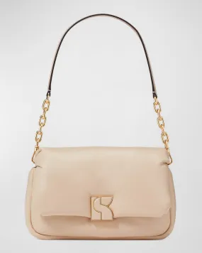 dakota puffy smooth leather crossbody bag