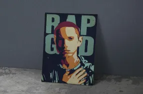 Eminem Poster, Custom Music Print, Music Poster, Custom Canvas, Home Decor, Wall Hangings, Rapper Eminem Art, Rap God