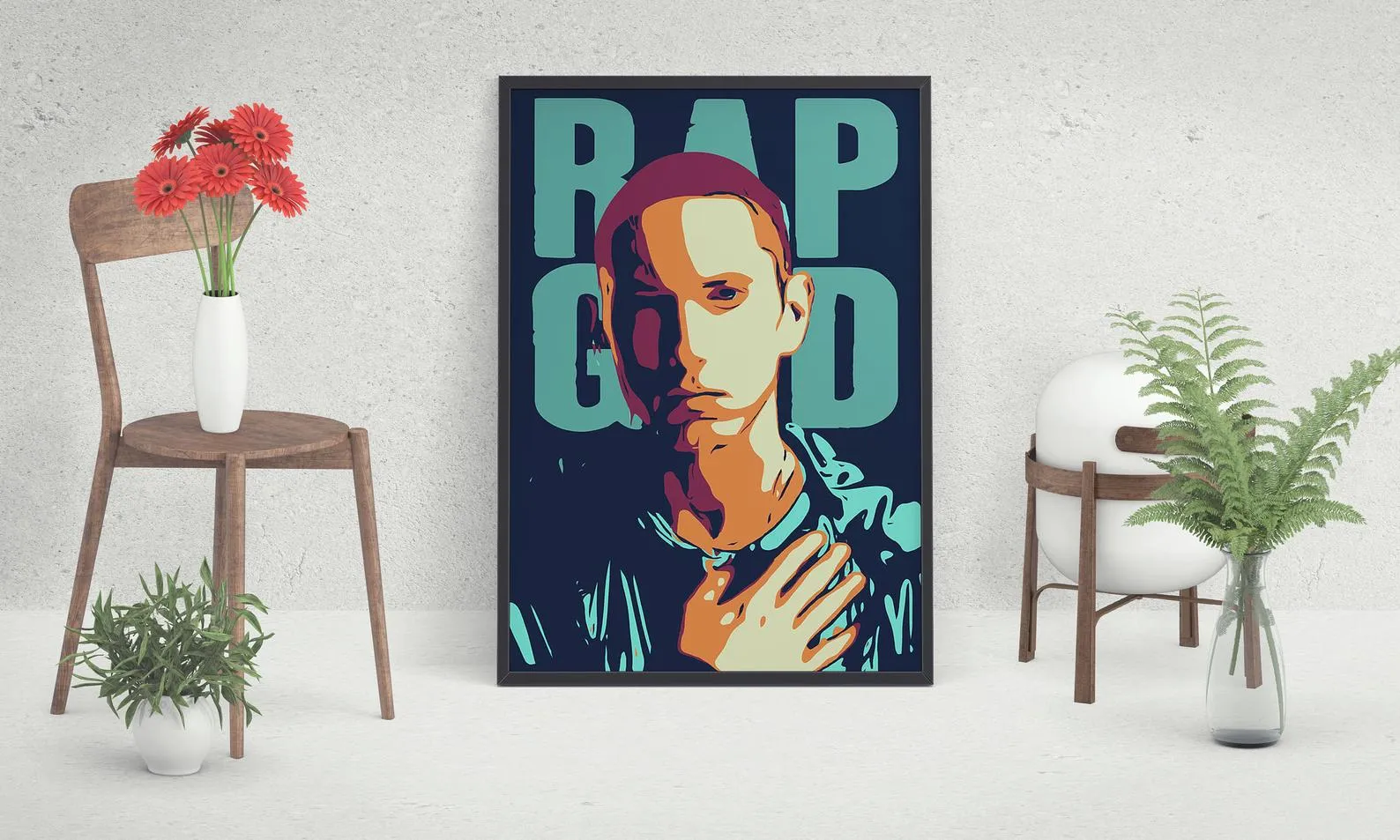 Eminem Poster, Custom Music Print, Music Poster, Custom Canvas, Home Decor, Wall Hangings, Rapper Eminem Art, Rap God