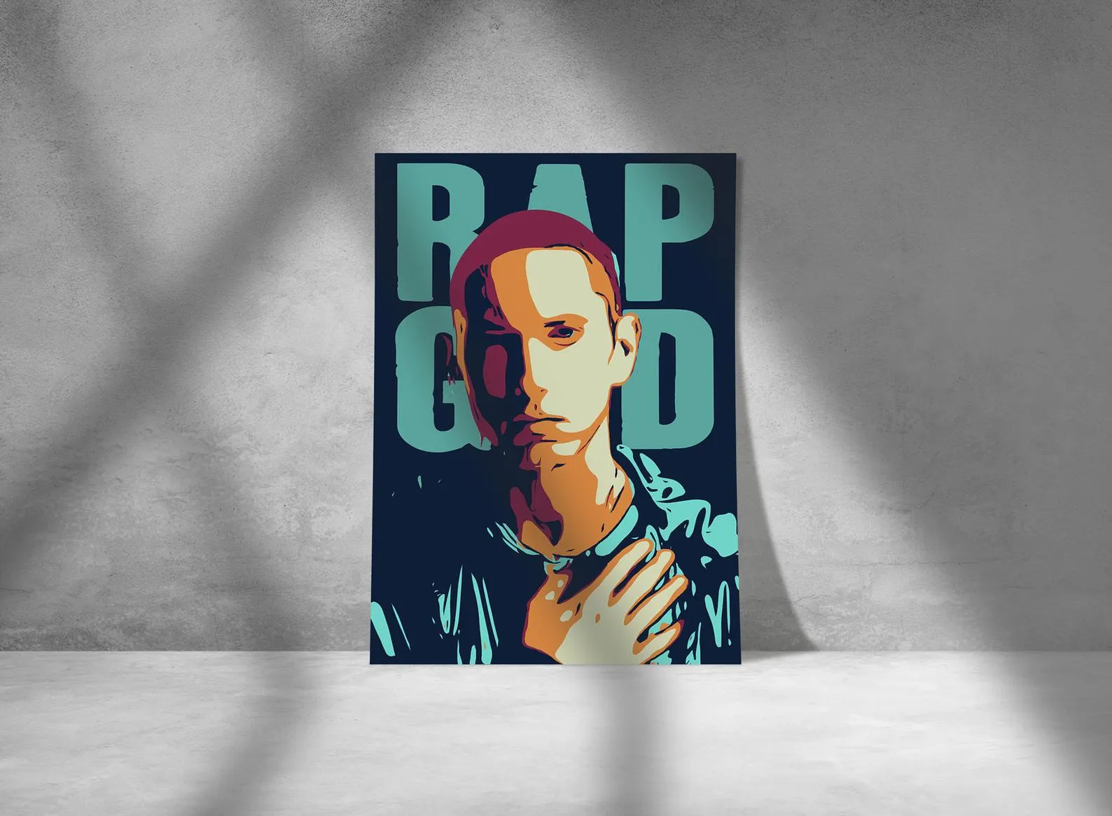 Eminem Poster, Custom Music Print, Music Poster, Custom Canvas, Home Decor, Wall Hangings, Rapper Eminem Art, Rap God