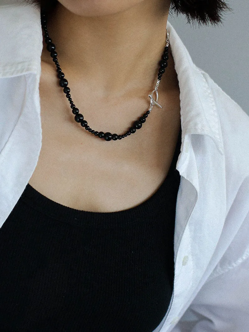 Gradual Black Onyx Clavicle Chain