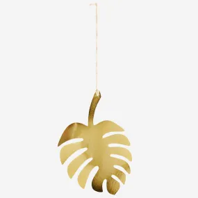 Hanging Brass Ornament - Monstera Leaf