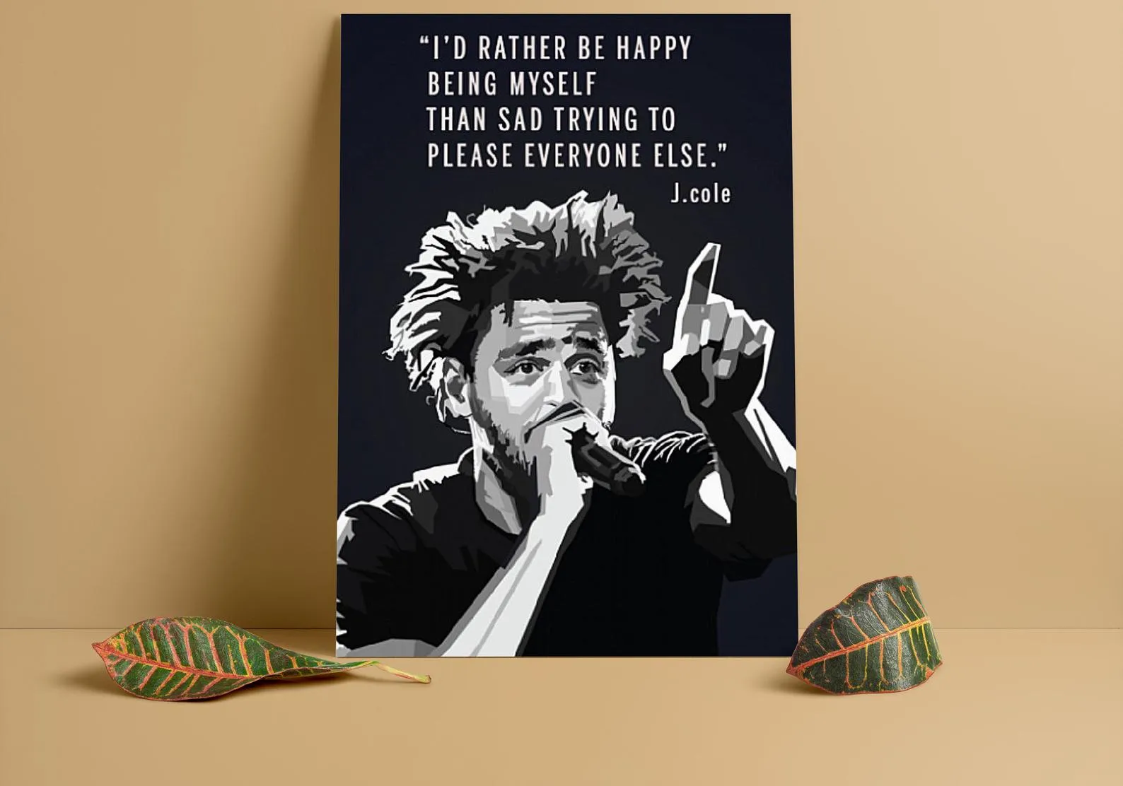 J Cole Custom Printing, Home Decor, Wall Hanging, Custom Canvas, J Cole Art, Rapper Print