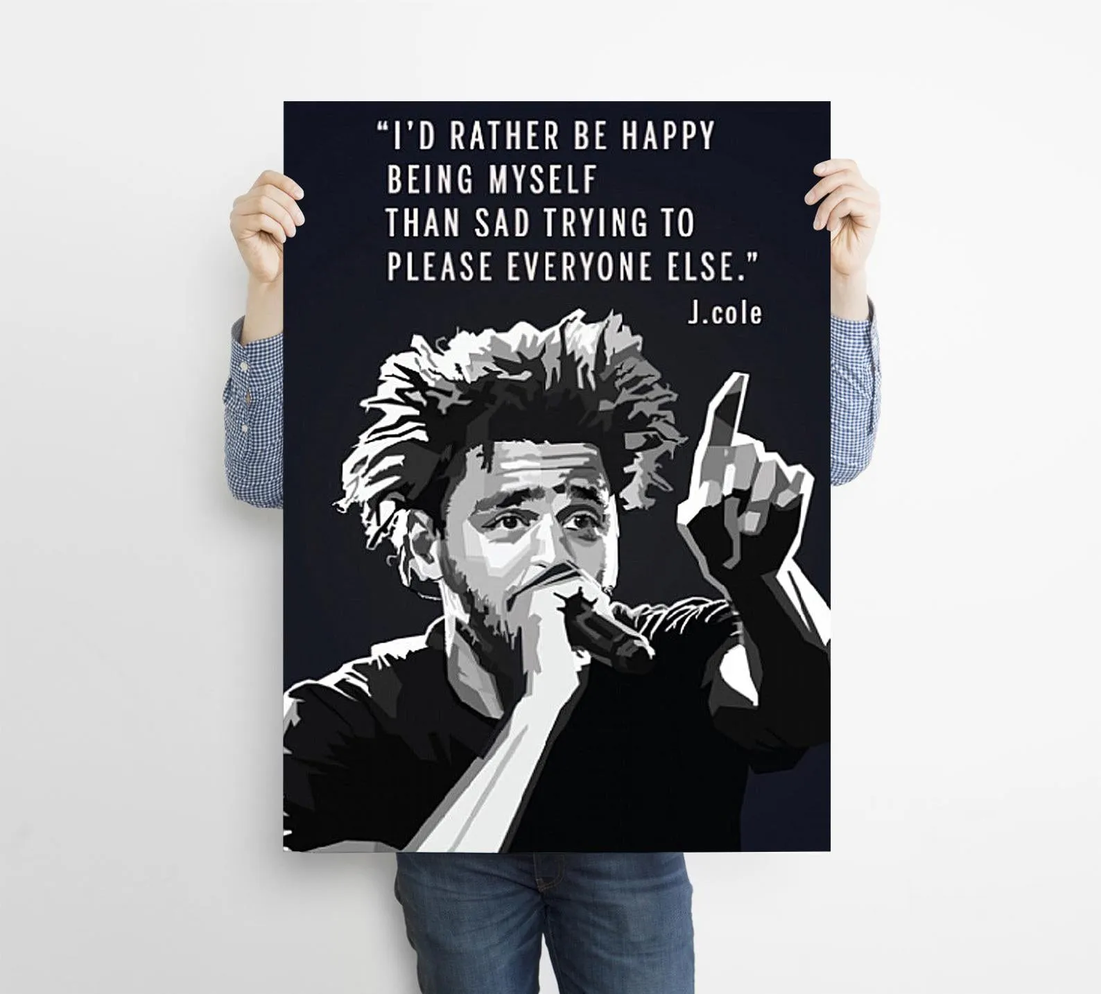 J Cole Custom Printing, Home Decor, Wall Hanging, Custom Canvas, J Cole Art, Rapper Print