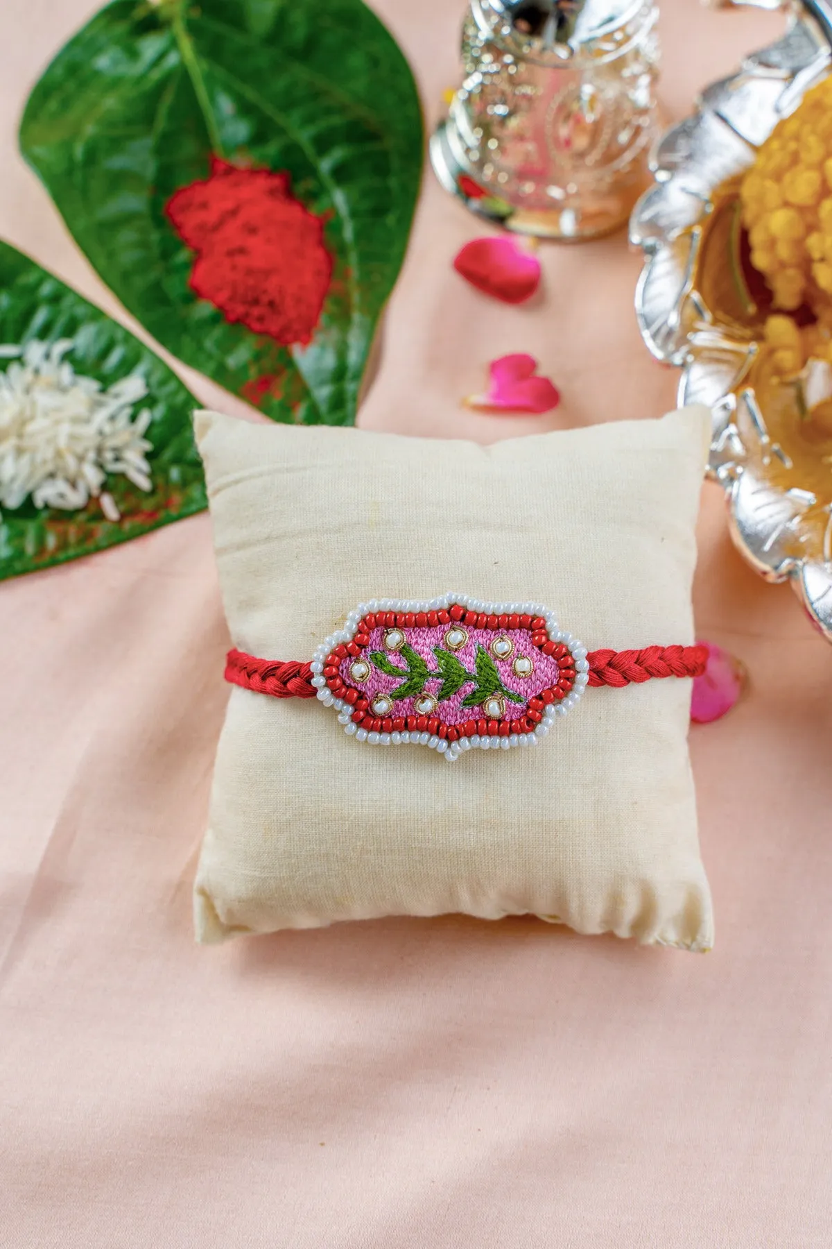 LeafyLuxe Embroidered Rakhi