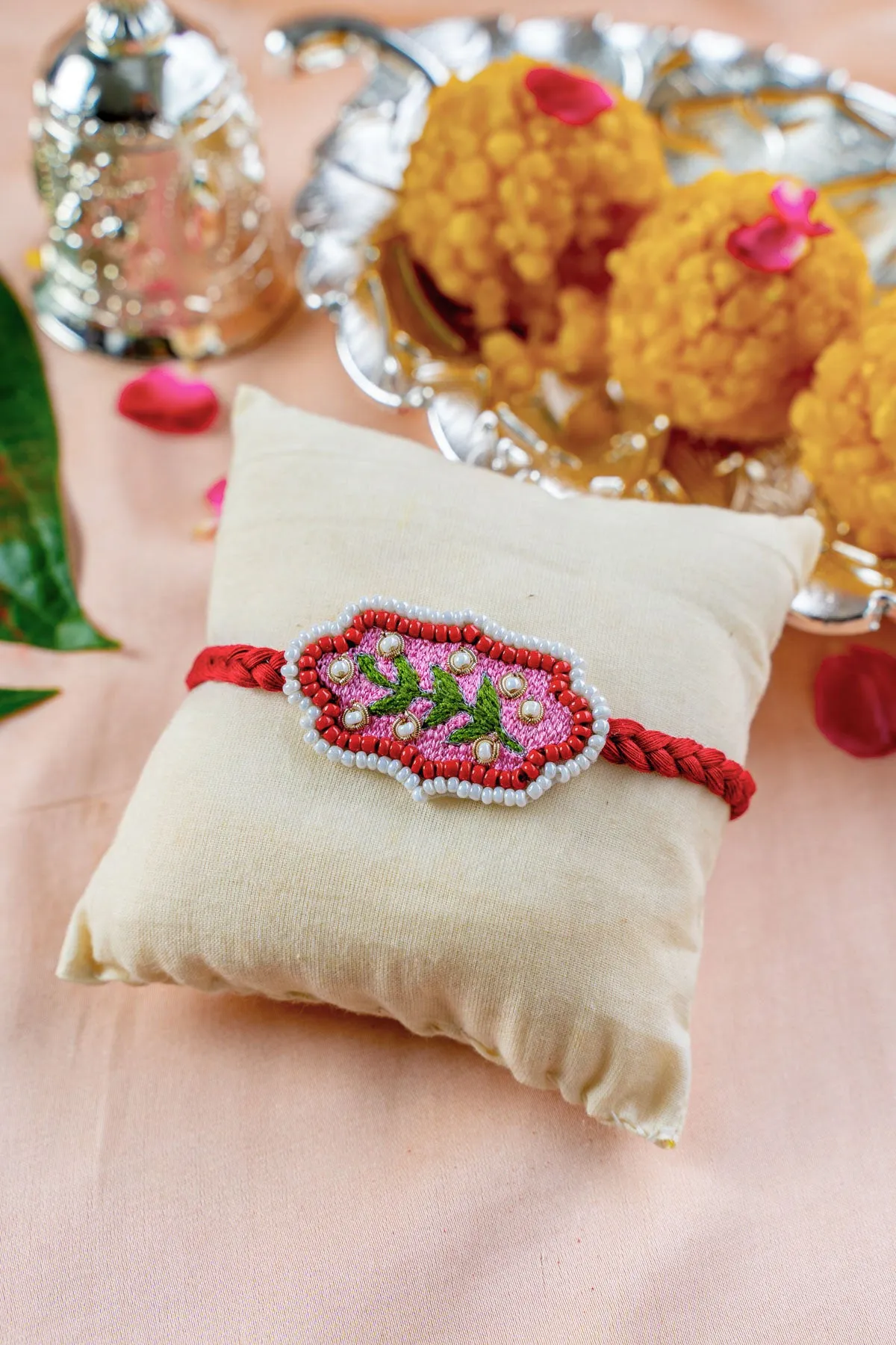 LeafyLuxe Embroidered Rakhi