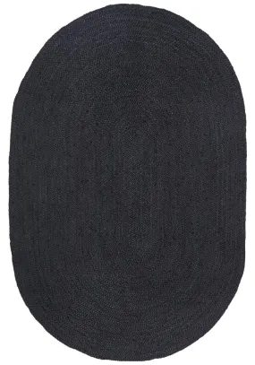 Manly Black Oval Rug