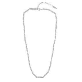 Passion Waterproof Short Organic Link Necklace Silver Plating