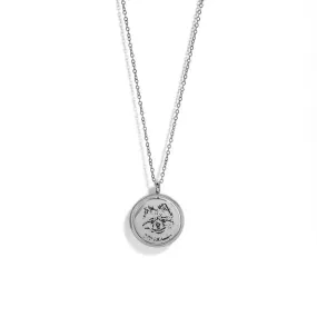 ROUND CHARM IMAGE SILVER NECKLACE