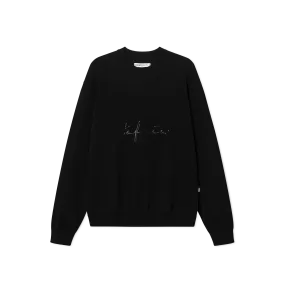 Signature Embossed Crewneck - Black