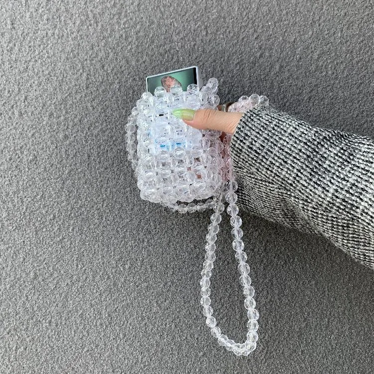 Transparent Beaded Internet Girl Crossbody Bag